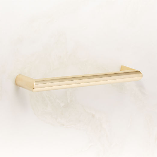 Curveaux Unlacquered Polished Brass Cabinet Handle 6''