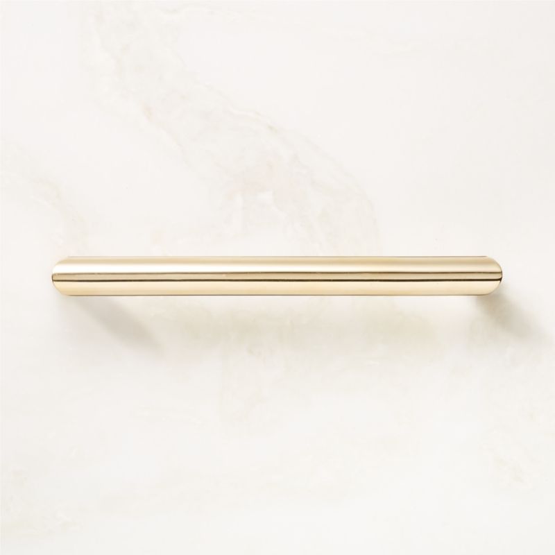 Curveaux Unlacquered Polished Brass Cabinet Handle 6'' - image 0 of 5