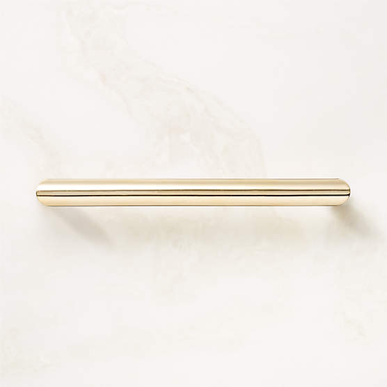 Curveaux Unlacquered Polished Brass Cabinet Handle 6''