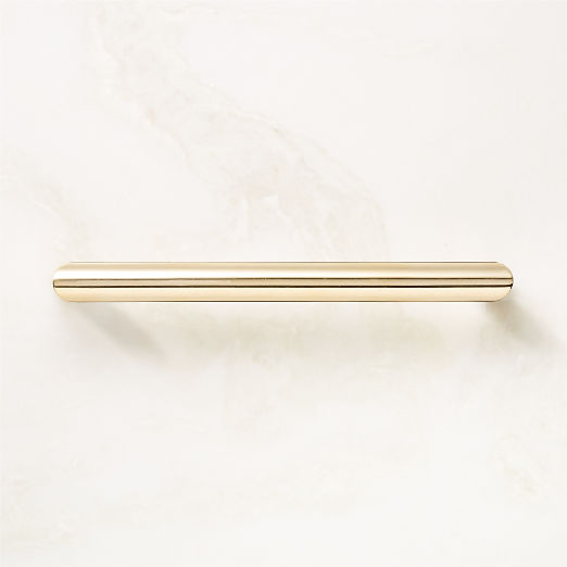 Curveaux Unlacquered Polished Brass Cabinet Handle 6''