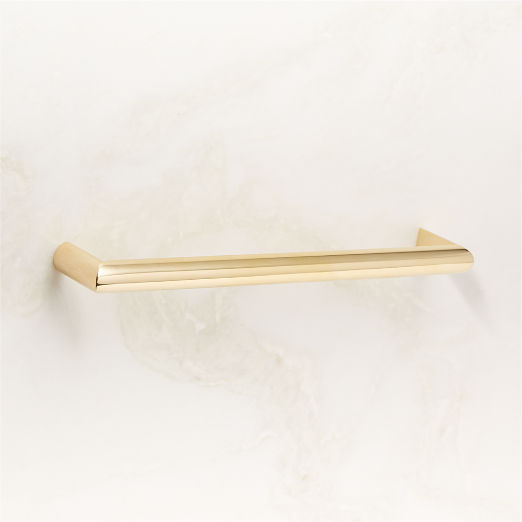 Curveaux Unlacquered Polished Brass Cabinet Handle 8''