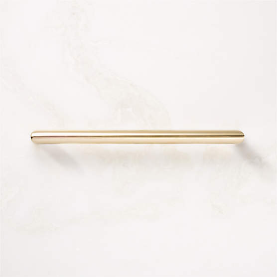 Curveaux Unlacquered Polished Brass Cabinet Handle 8''