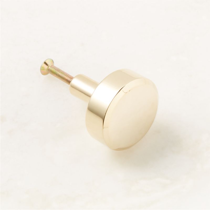 Curveaux Curved Round Unlacquered Polished Brass Knob 1.25'' - image 4 of 6