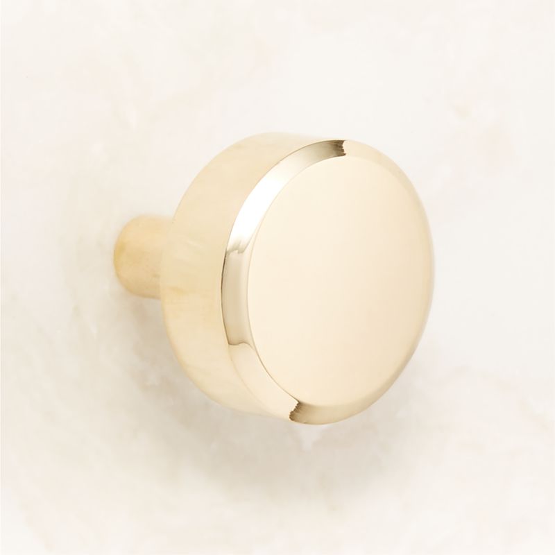 Curveaux Curved Round Unlacquered Polished Brass Knob 1.25'' - image 3 of 6