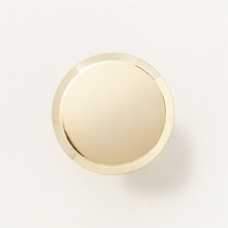 Curveaux Curved Round Unlacquered Polished Brass Knob 1.25'' - image 0 of 6