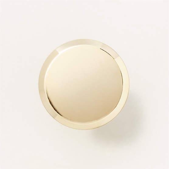 Curveaux Curved Round Unlacquered Polished Brass Knob 1.25''