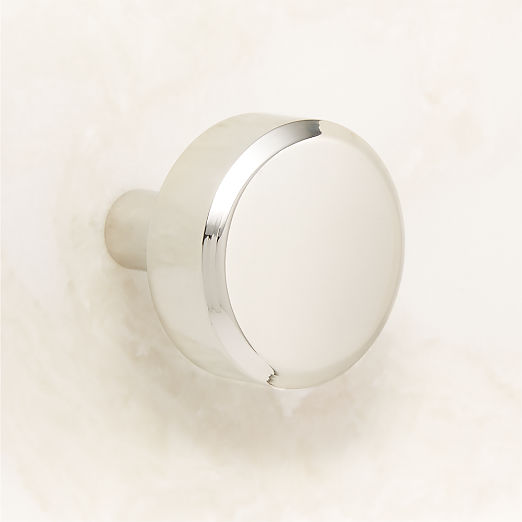 Curveaux Curved Round Polished Nickel Cabinet Knob 1.25''
