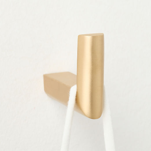 Curveaux Curved Brushed Brass Towel Hook