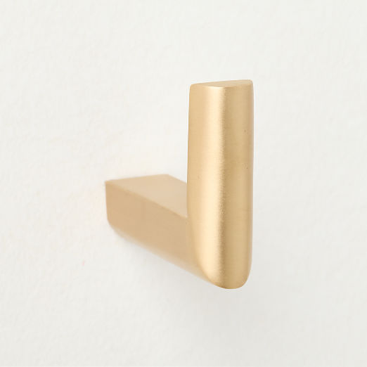 Curveaux Curved Brushed Brass Towel Hook