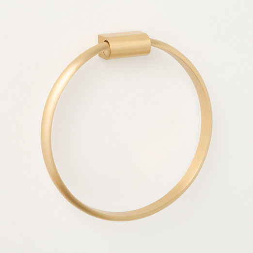 Curveaux Curved Brushed Brass Towel Ring
