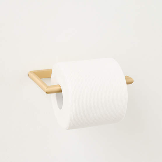 Curveaux Curved Brushed Brass Wall-Mounted Toilet Paper Holder