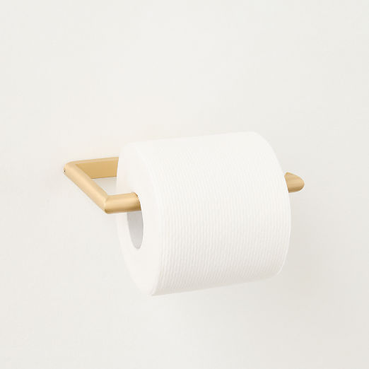 Curveaux Curved Brushed Brass Wall-Mounted Toilet Paper Holder