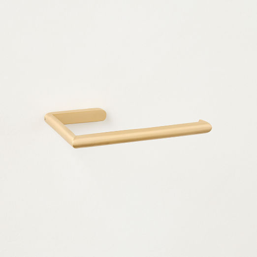 Curveaux Curved Brushed Brass Wall-Mounted Toilet Paper Holder