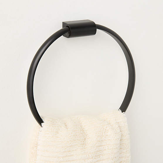 Curveaux Curved Matte Black Towel Ring