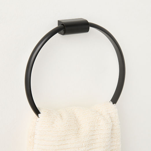 Curveaux Curved Matte Black Towel Ring