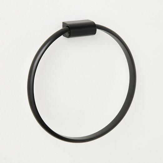 Curveaux Curved Matte Black Towel Ring