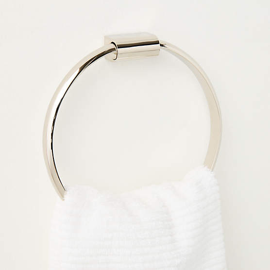 Curveaux Curved Polished Nickel Towel Ring