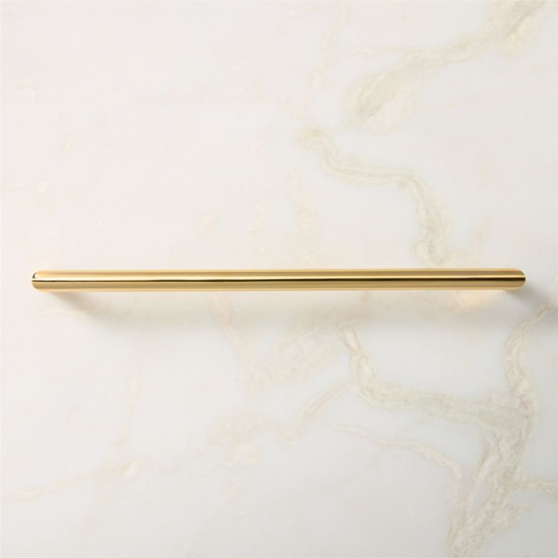 Curveaux Curved Unlacquered Polished Brass Cabinet Handle 12'' - image 1 of 6