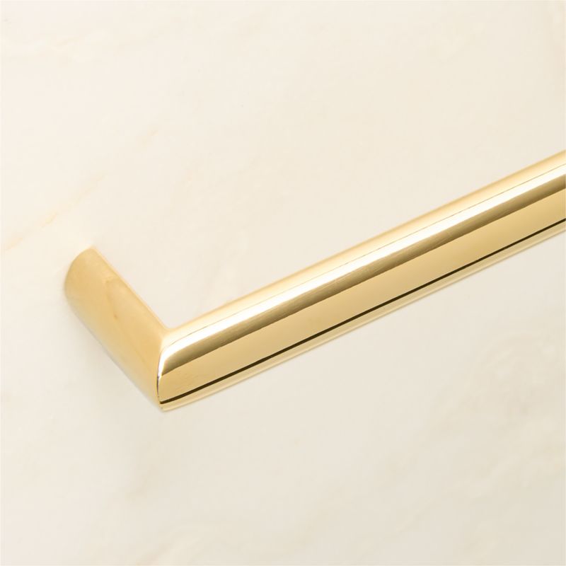 Curveaux Unlacquered Polished Brass Cabinet Handle 4'' - image 3 of 6