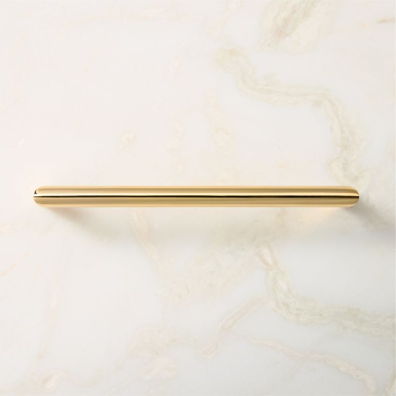 Curveaux Unlacquered Polished Brass Cabinet Handle 8'' - image 1 of 6