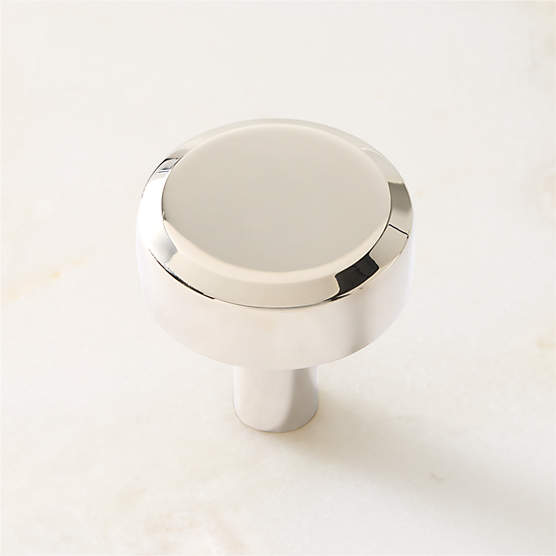 Curveaux Curved Round Polished Nickel Cabinet Knob 1.25''