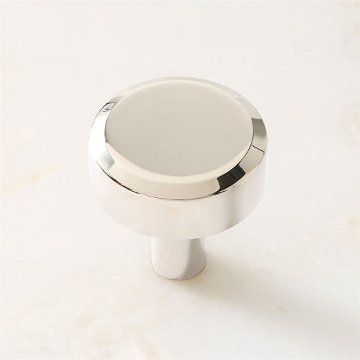 Curveaux Curved Round Polished Nickel Cabinet Knob 1.25''