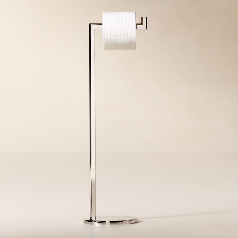 Viewing product image Curveaux Polished Nickel Toilet Paper Stand - image 1 of 3