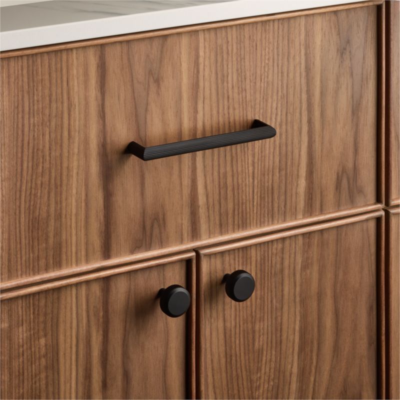 Curveaux Scored Round Black Cabinet Knob - image 2 of 5