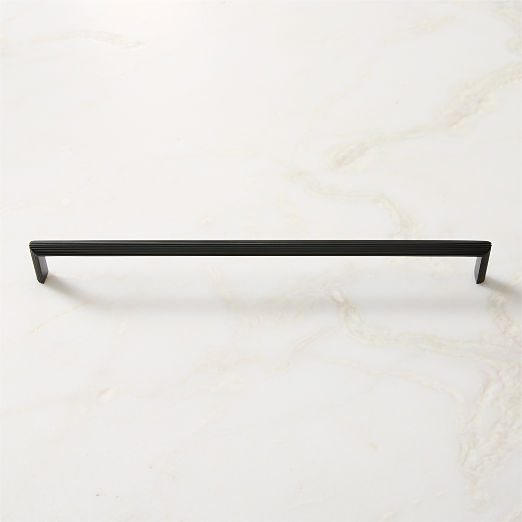 Curveaux Scored Black Cabinet Handle 12''