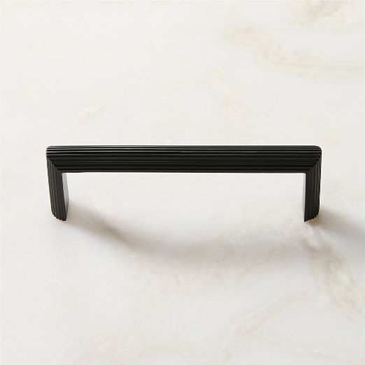Curveaux Scored Black Cabinet Handle 4''