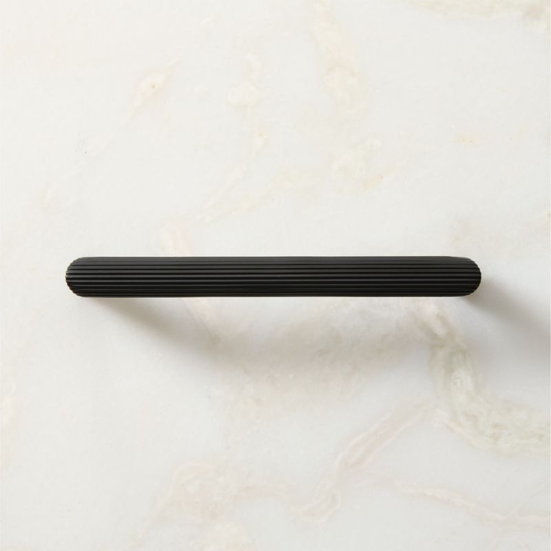 Curveaux Scored Black Cabinet Handle 5'' - image 1 of 5