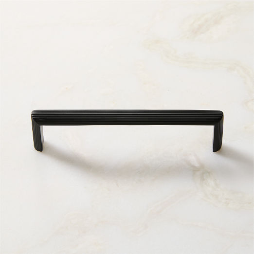 Curveaux Scored Black Cabinet Handle 5''