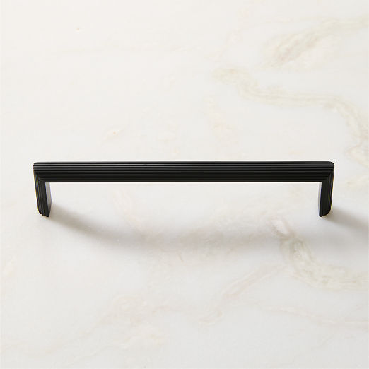 Curveaux Scored Black Cabinet Handles