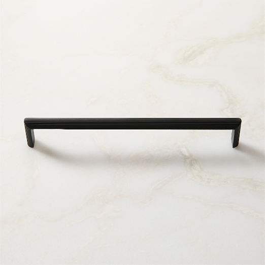 Curveaux Scored Black Cabinet Handle 8''