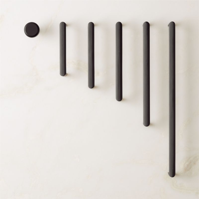 Curveaux Scored Round Black Cabinet Knob - image 4 of 5