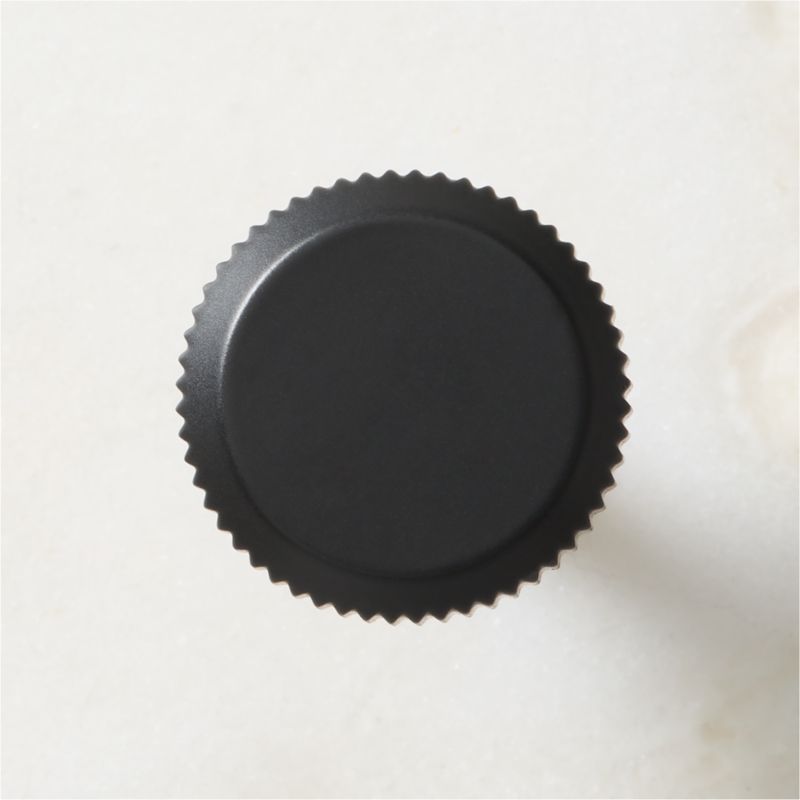 Curveaux Scored Round Black Cabinet Knob - image 3 of 5
