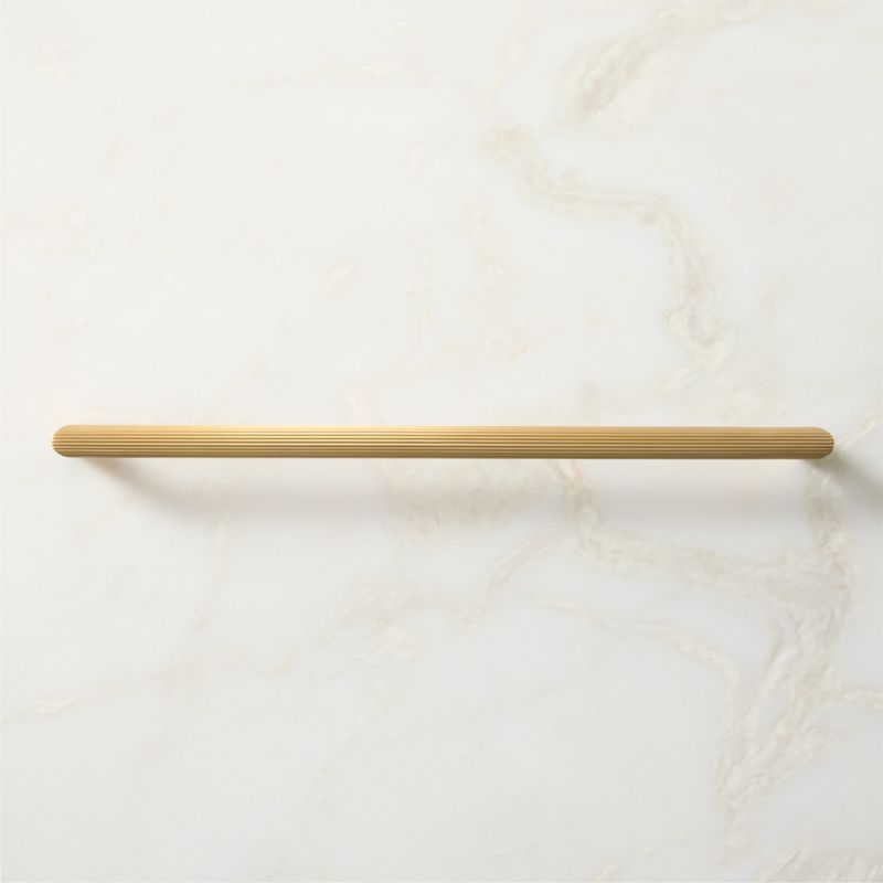 Curveaux Scored Brushed Brass Cabinet Handle 12'' - image 1 of 5