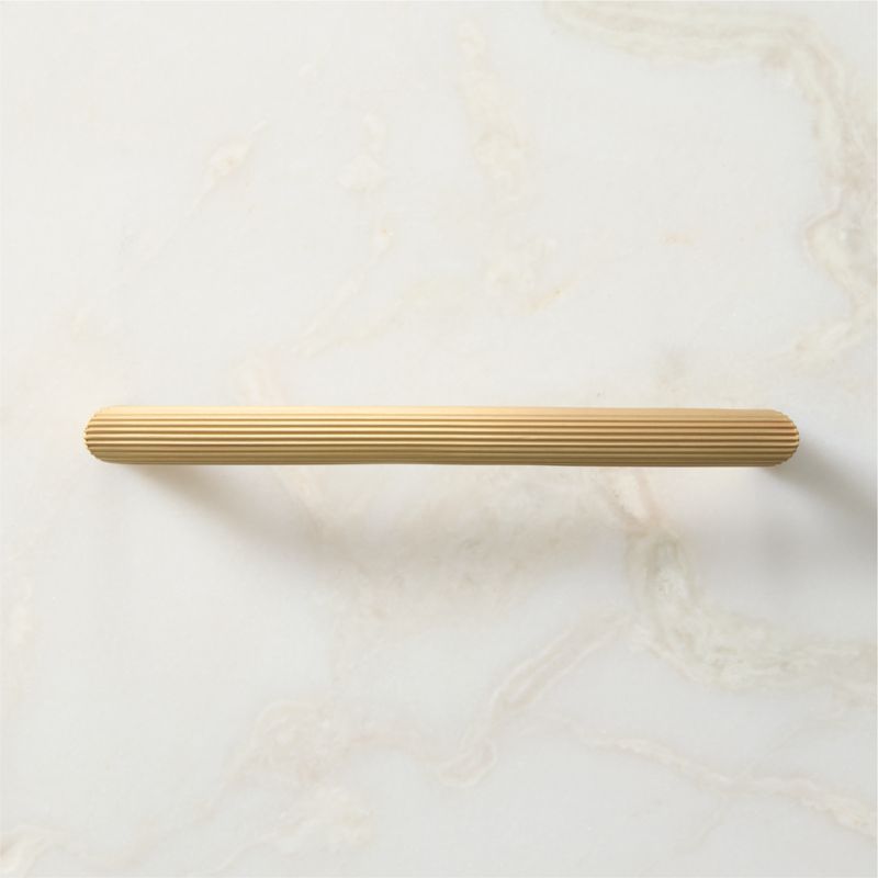 Curveaux Scored Brushed Brass Cabinet Handle 6'' - image 1 of 5