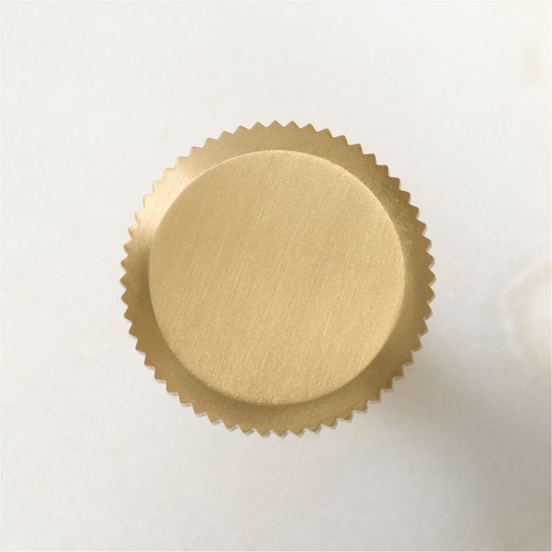 Curveaux Scored Round Brushed Brass Cabinet Knob - image 2 of 4