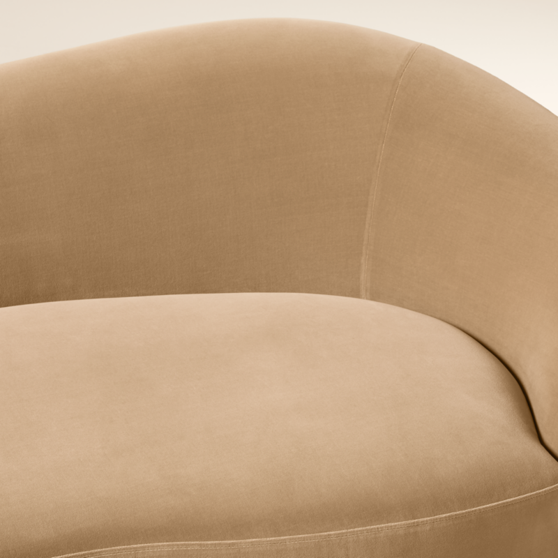 Curvo 75" Camel Velvet Apartment Sofa by goop - image 8 of 16
