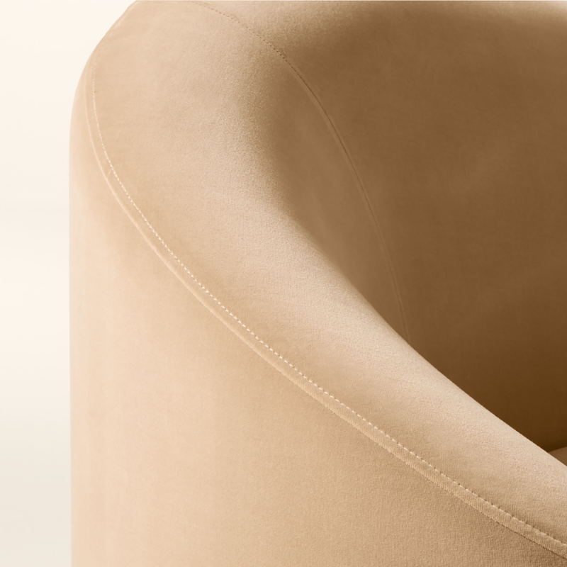 Curvo 75" Camel Velvet Apartment Sofa by goop - image 9 of 16