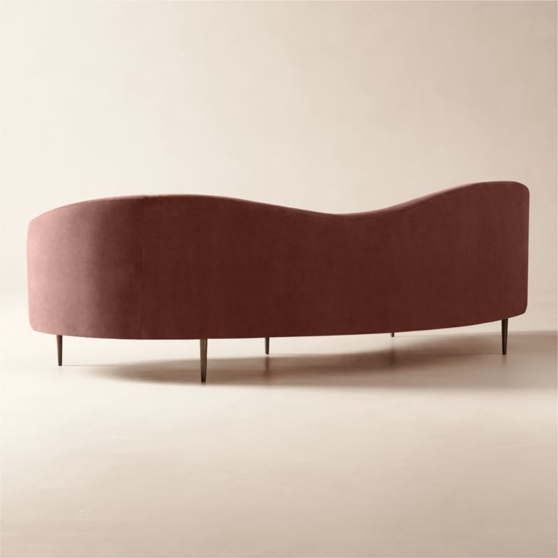 Curvo 95.5" Rose Velvet Sofa by goop - image 5 of 8