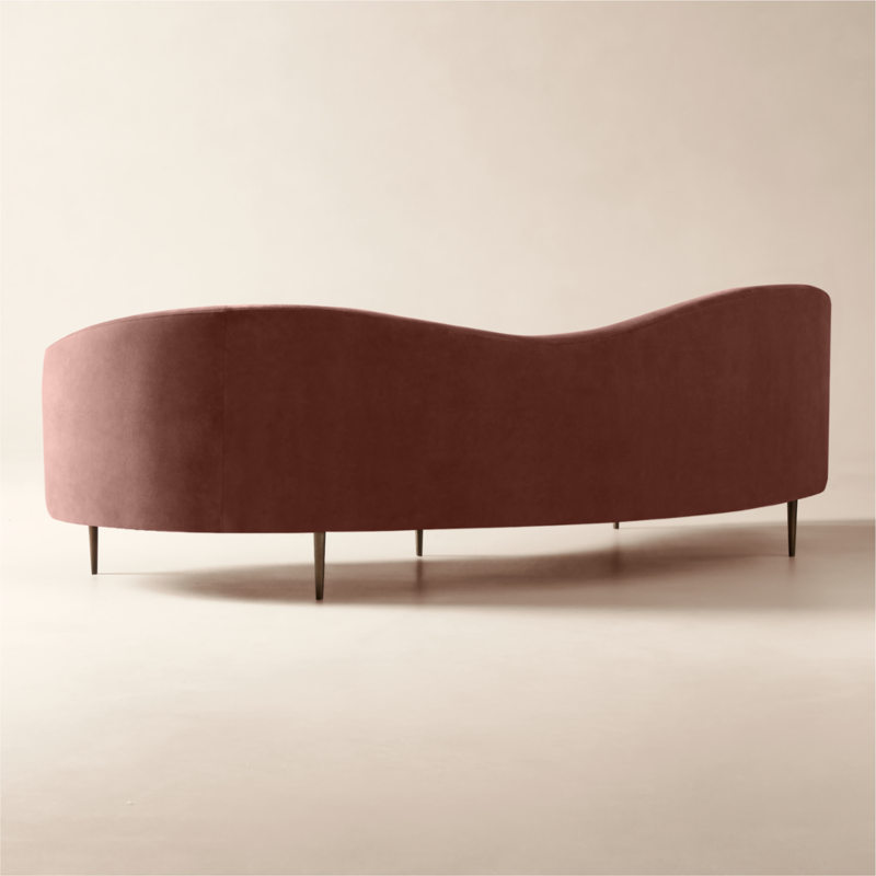 Curvo 96.5" Rose Velvet Sofa by goop - image 7 of 16