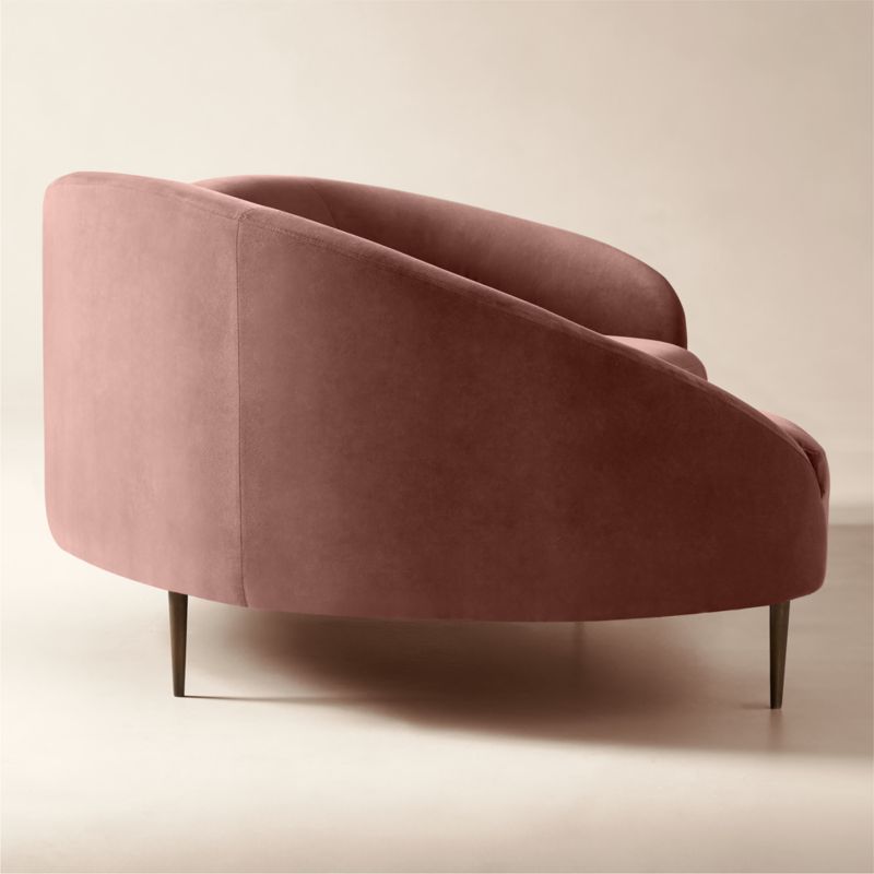 Curvo 95.5" Rose Velvet Sofa by goop - image 4 of 8