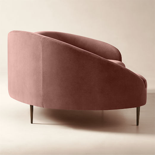 Curvo 95.5" Rose Velvet Sofa by goop