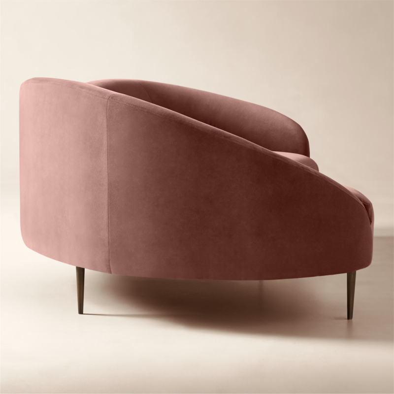 Curvo 96.5" Rose Velvet Sofa by goop - image 6 of 16