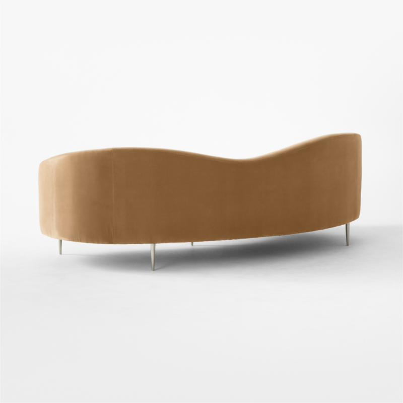 Curvo 96.5" Camel Velvet Sofa by goop - image 7 of 15