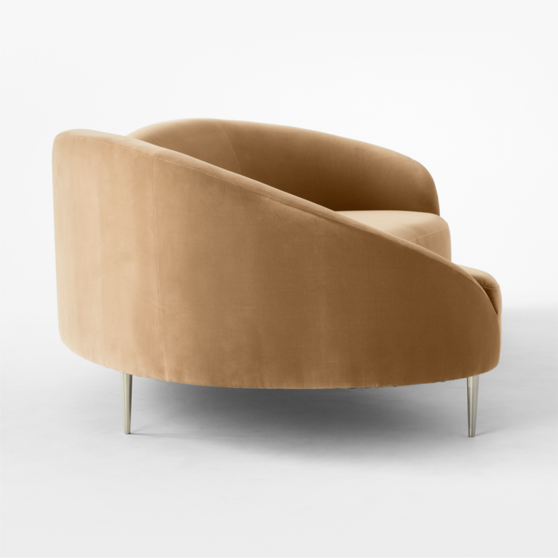 Curvo 96.5" Camel Velvet Sofa by goop - image 6 of 15