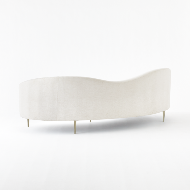 Curvo 96.5" White Performance Fabric Sofa by goop - image 6 of 15