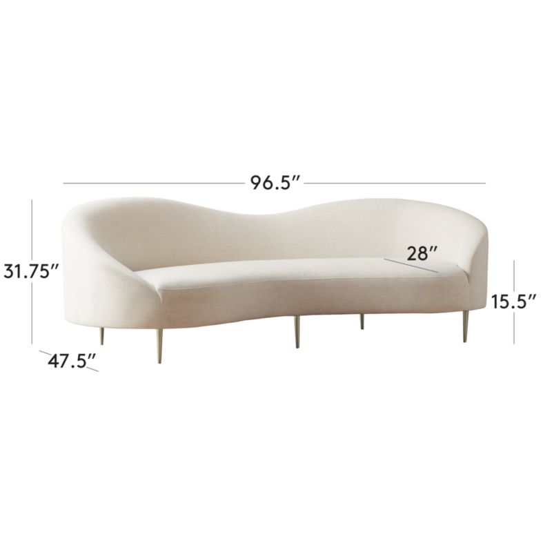 View Curvo 96.5" White Performance Fabric Sofa by goop - image 3 of 17